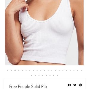 Free People Crop Solid Ribbed Workout Brami